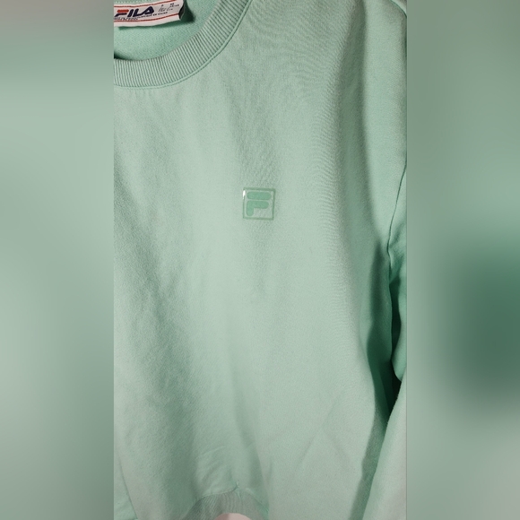 Women's FILA Crew Neck Dual Pocket Sweatshirt Size Large Seafoam Green - Picture 2 of 13